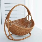 Cat Hammock with Bracket Indoor Hanging Pet Beds for Cats and Small Pets Weight Bearing 6.61 Pounds (3 Kilograms) Rattan/Winter - Image 3