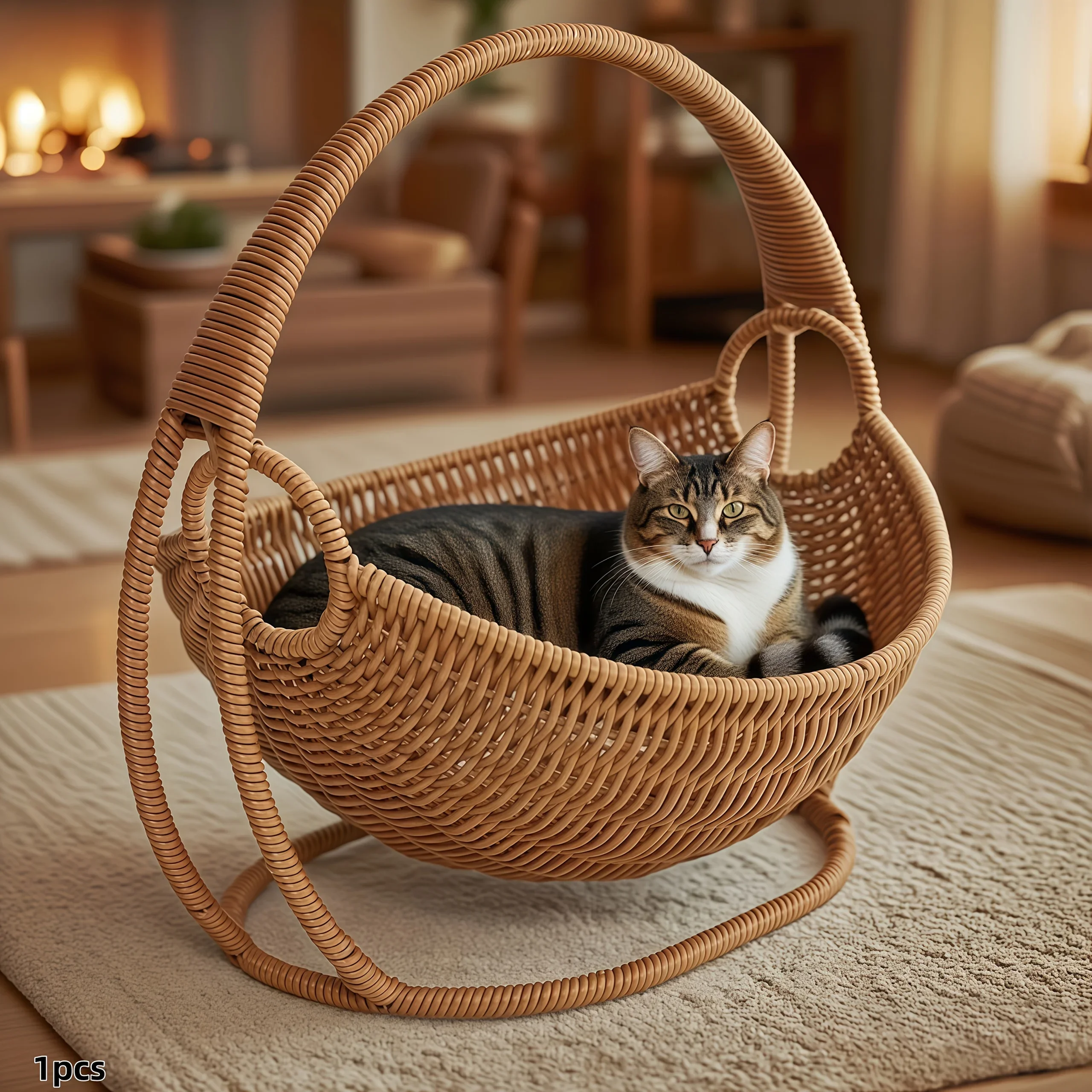 Cat Hammock with Bracket Indoor Hanging Pet Beds for Cats and Small Pets Weight Bearing 6.61 Pounds (3 Kilograms) Rattan/Winter Cat Hammock with Bracket Indoor Hanging Pet Beds for Cats and Small Pets Weight Bearing 6.61 Pounds (3 Kilograms) Rattan/Winter