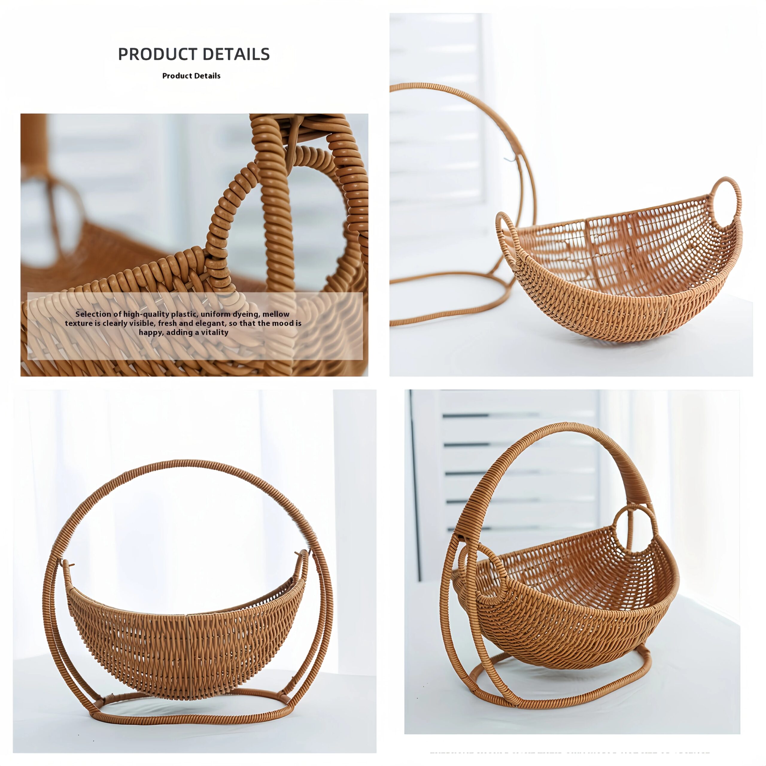 Cat Hammock with Bracket Indoor Hanging Pet Beds for Cats and Small Pets Weight Bearing 6.61 Pounds (3 Kilograms) Rattan/Winter