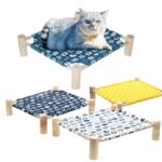 Cat Bed House Outdoor Universal Pet Bed Removable Breathable Pet Hammocks Bed for Cat Small Dog Durable Wood Frame Canvas Beds - Image 2
