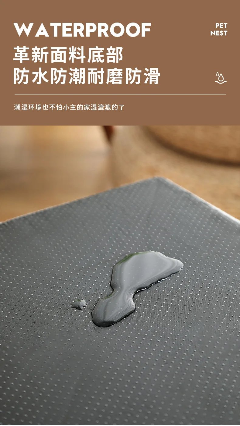 Semi-Enclosed Foldable Double-Door Triple-Layer Cat House with Multi-Functional Double-Sided Scratching Board for Cats