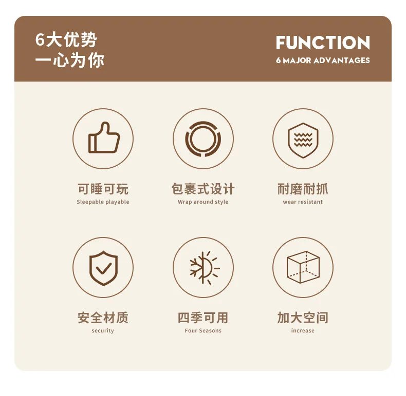 Semi-Enclosed Foldable Double-Door Triple-Layer Cat House with Multi-Functional Double-Sided Scratching Board for Cats