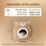 Cat nest autumn and winter pet nest cat house cat bed house nest thickened warm cat sleeping cradle nest kitten kennel - Image 3