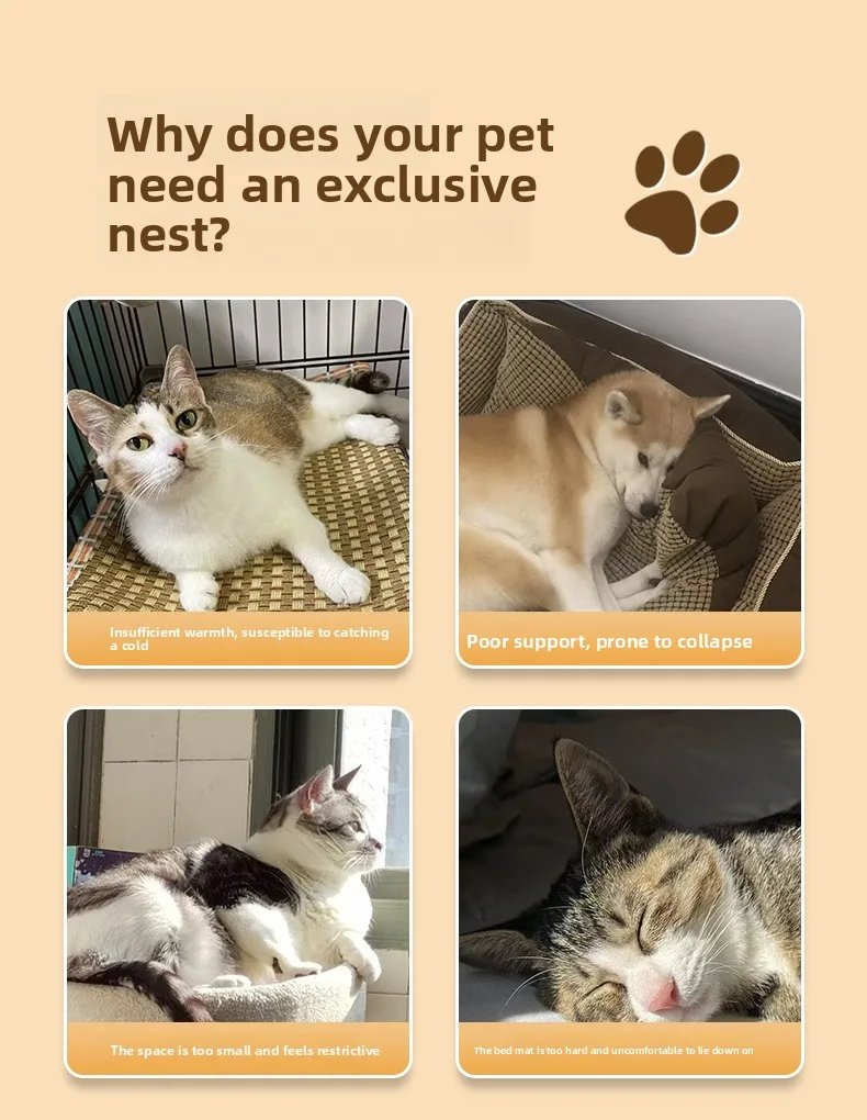 Cat nest autumn and winter pet nest cat house cat bed house nest thickened warm cat sleeping cradle nest kitten kennel