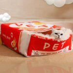 Fully Enclosed Biscuit Box Pet Cat Bed Rectangular Pull Out Snack Kitten Cat House Cushion Cave with Zipper - Image 5