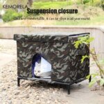 KEMORELA Winter Outdoor Cat House 4-Season Outdoor Shelter with Heavy-Duty Oxford Fabric Warm Windproof Cozy Kennel for Dog Cats - Image 4
