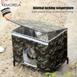 KEMORELA Winter Outdoor Cat House 4-Season Outdoor Shelter with Heavy-Duty Oxford Fabric Warm Windproof Cozy Kennel for Dog Cats - Image 5