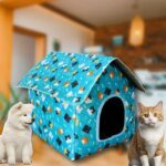 Waterproof Cat House for Outdoors Rainproof Pet Cat Cave Sleep Beds Tent Home Foldable and Washable for Small Dog Puppy Supplies