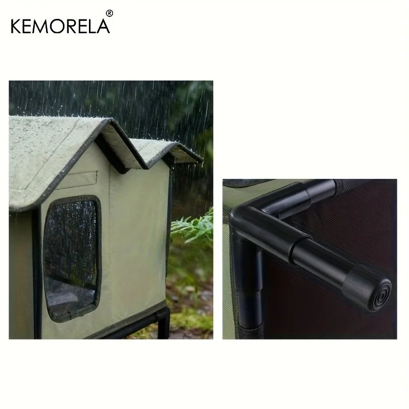 KEMORELA Winter Outdoor Warm Cat Shelter with Shelf Durable Oxford Cloth Construction, Windproof Design,for Small Breeds & Cats