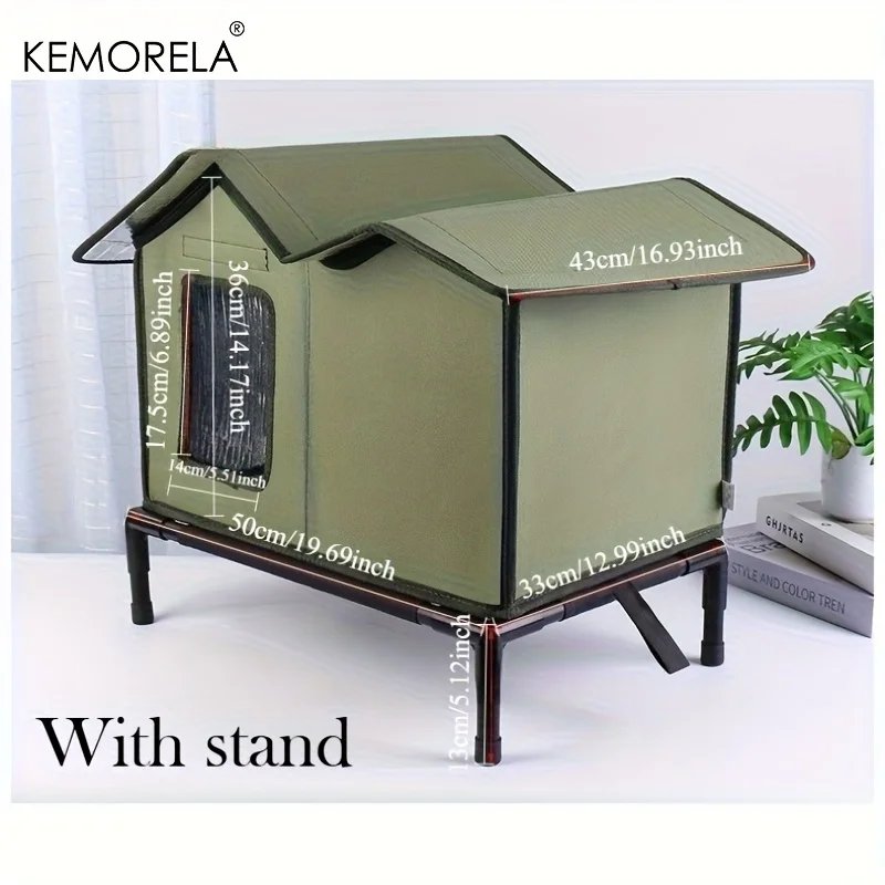 KEMORELA Winter Outdoor Warm Cat Shelter with Shelf Durable Oxford Cloth Construction, Windproof Design,for Small Breeds & Cats