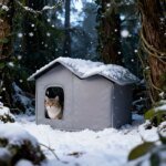 KEMORELA Winter Outdoor Warm Cat Shelter with Shelf Durable Oxford Cloth Construction, Windproof Design,for Small Breeds & Cats - Image 2