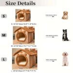 Dog Bed Warm Winter Four Season Universal Enclosed Pet Bed, Wrapped Cat Bed, Brown Teddy Bear Style Bed - Image 6