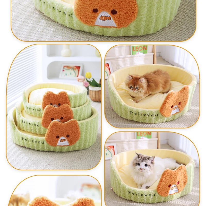 HOOPET Cats Bed Dogs Nest Pet Bed Kennel Non-Slip Winter Warm Small Dog Kennel Sleeping Soft Puppy Cushion Pet Supplies