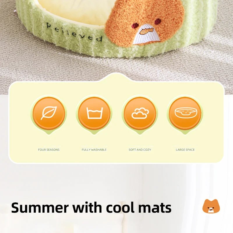 HOOPET Cats Bed Dogs Nest Pet Bed Kennel Non-Slip Winter Warm Small Dog Kennel Sleeping Soft Puppy Cushion Pet Supplies