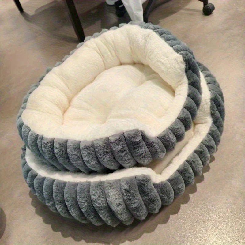 Jumbo Soft Warm Cat Bed - Plush Cozy Puppy Sofa with Backrest, Washable Non-Slip, Polyester Pet Bed for Kittens & Small Dog