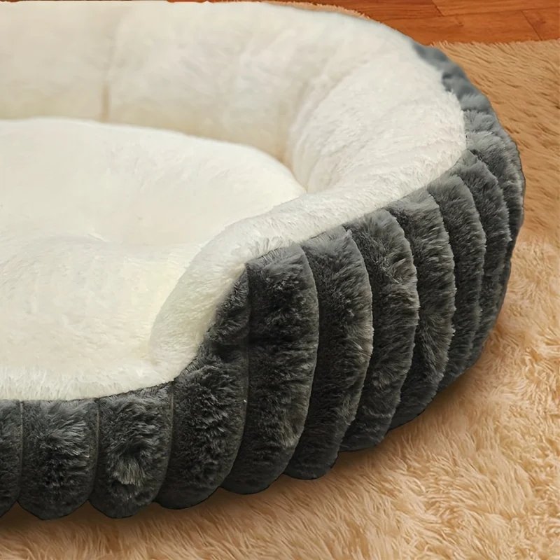 Jumbo Soft Warm Cat Bed - Plush Cozy Puppy Sofa with Backrest, Washable Non-Slip, Polyester Pet Bed for Kittens & Small Dog