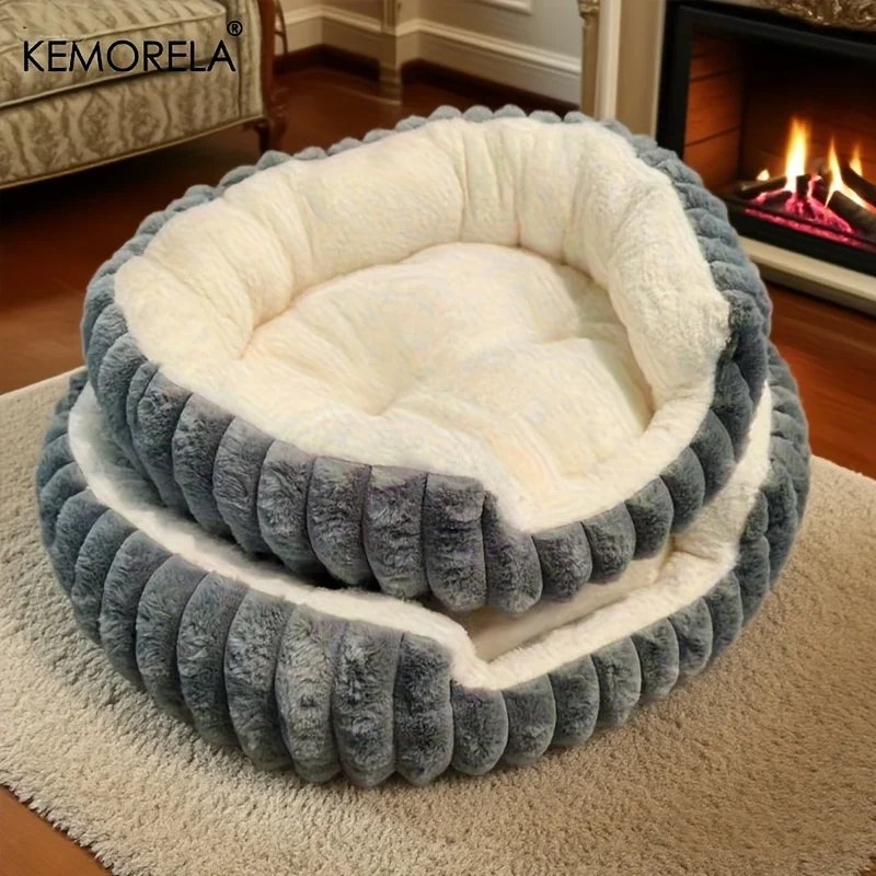 Jumbo Soft Warm Cat Bed - Plush Cozy Puppy Sofa with Backrest, Washable Non-Slip, Polyester Pet Bed for Kittens & Small Dog