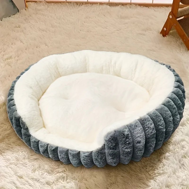 Jumbo Soft Warm Cat Bed - Plush Cozy Puppy Sofa with Backrest, Washable Non-Slip, Polyester Pet Bed for Kittens & Small Dog