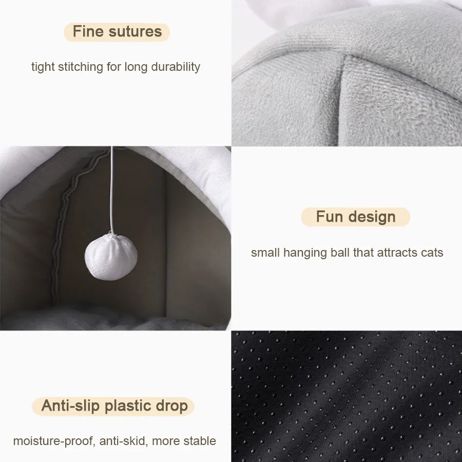 Cute Cat Bed Pet House Kitten Lounger Cushion Washable Puppy Basket Mat Soft Mat Bag Cave Cats Bed for Cats House Bed Supplies Cute Cat Bed Pet House Kitten Lounger Cushion Washable Puppy Basket Mat Soft Mat Bag Cave Cats Bed for Cats House Bed Supplies