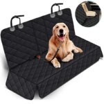 Dog car seat pad for cars trucks SUVs and other vehicles - universal pet rear seat pad for pets