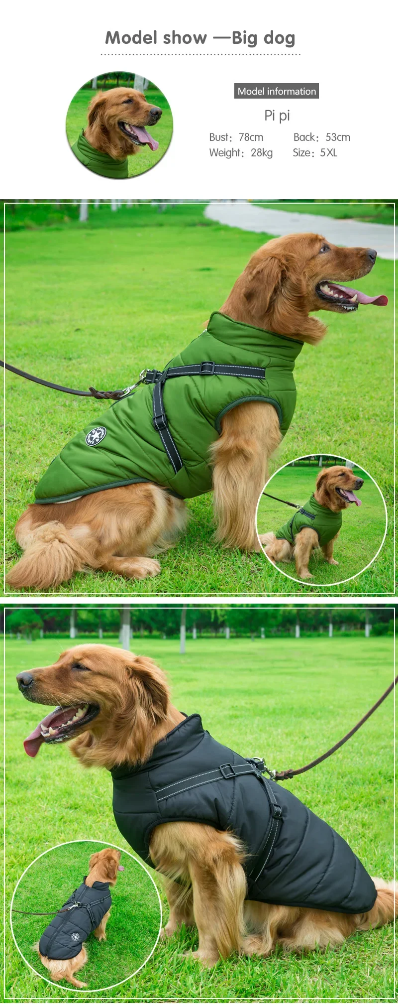 Large Pet Dog Jacket With Harness Winter Warm Dog Clothes For Labrador Waterproof Big Dog Coat Chihuahua French Bulldog Outfits Large Pet Dog Jacket With Harness Winter Warm Dog Clothes For Labrador Waterproof Big Dog Coat Chihuahua French Bulldog Outfits