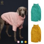 Spring Summer 12 GAGUE Sweater with Sleeves, Cable Knit, and D-ring Hole Detail for Small and Large Dogs
