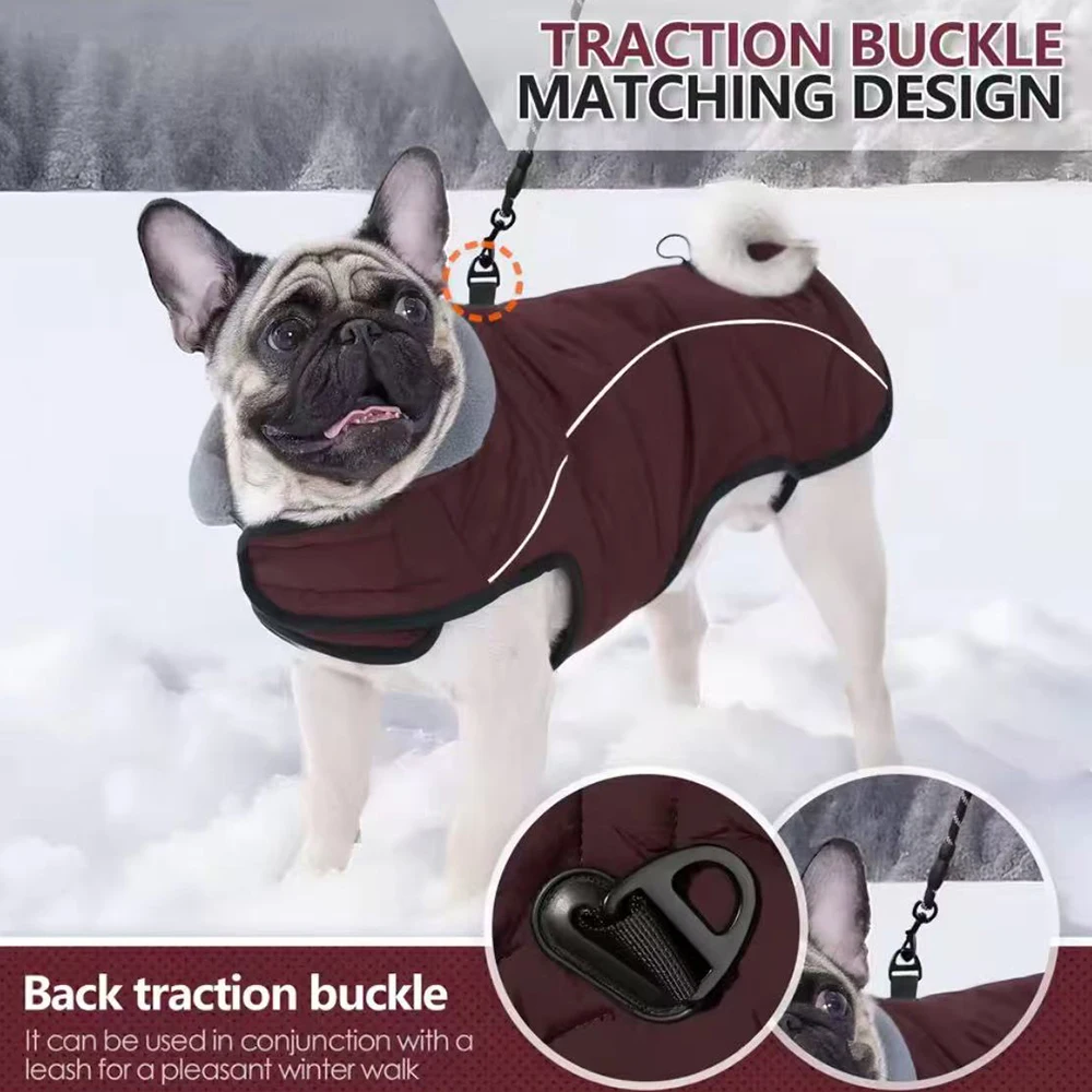 New Dog Winter Jacket Waterproof Reflective Pet Coat Outdoor Vest Warm Cotton Dogs Clothing for Large Middle Dogs Clothes