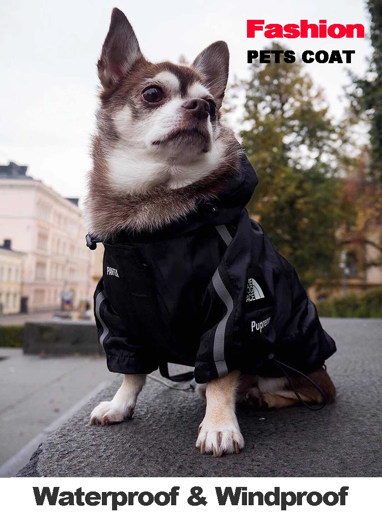 Pet Dog Waterproof Coat Dog Raincoat Reflective Dog Outdoor Clothes Hooded Jacket for Small Medium Large Dog Pet Supplies