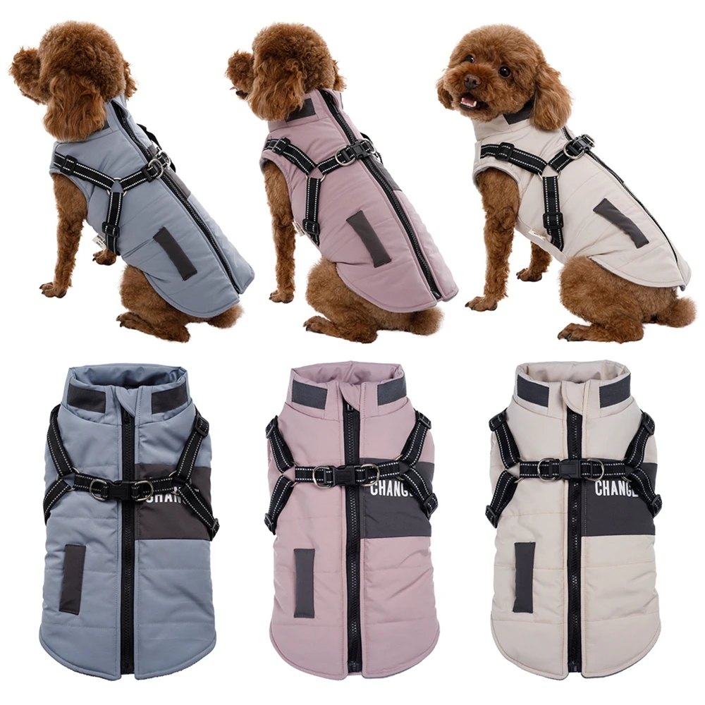 Dog Wind Breaker with Dual D Leash Vest Dog Jacket Warm Dog Hoodie Warm Pet Dog Clothes Dog Wind Breaker with Dual D Leash Vest Dog Jacket Warm Dog Hoodie Warm Pet Dog Clothes