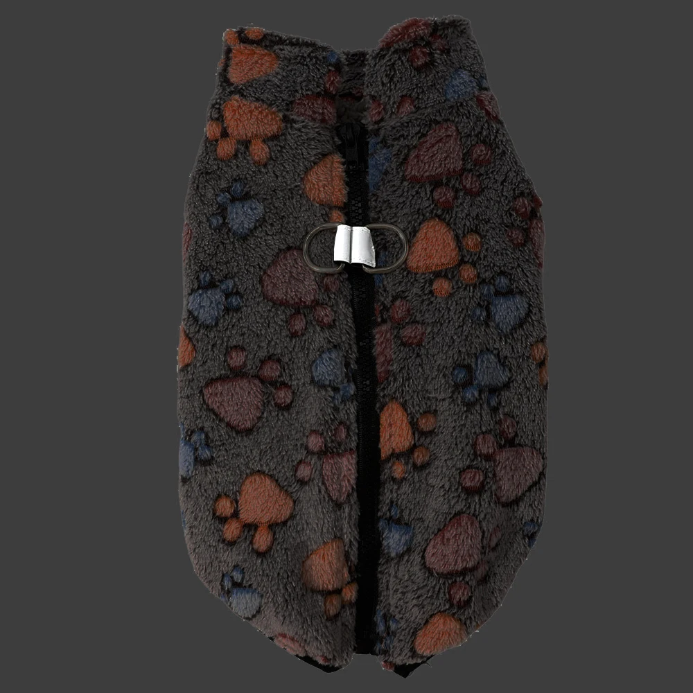 Autumn Winter Puppy Jacket Soft Fleece Clothes For Small Dogs Overalls Cute Paw Print Chihuahua Coat Yorkshire Vest Pet Costume