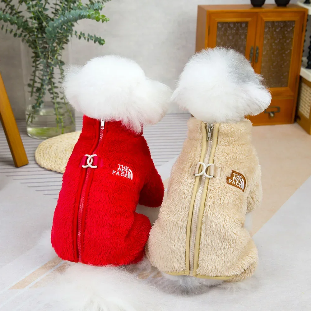 Winter Warm Pet Clothes Thick Warm Plush Dog Coat Jacket with Zipper for Small Dogs Cats Cozy Fleece Jumpsuit Chihuahua Costume Winter Warm Pet Clothes Thick Warm Plush Dog Coat Jacket with Zipper for Small Dogs Cats Cozy Fleece Jumpsuit Chihuahua Costume