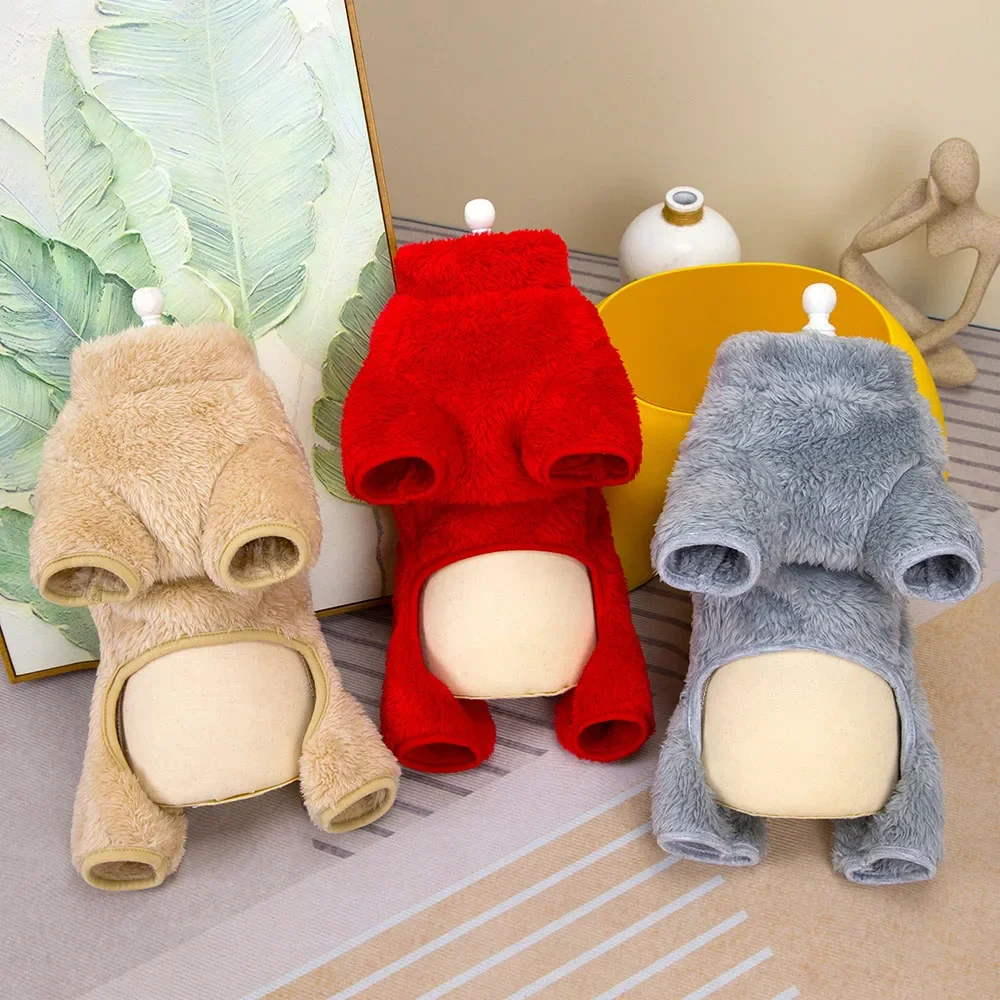 Winter Warm Pet Clothes Thick Warm Plush Dog Coat Jacket with Zipper for Small Dogs Cats Cozy Fleece Jumpsuit Chihuahua Costume Winter Warm Pet Clothes Thick Warm Plush Dog Coat Jacket with Zipper for Small Dogs Cats Cozy Fleece Jumpsuit Chihuahua Costume