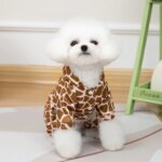 Leopard Print Pet Puppy Dog Four-legged With hooks Hoodie Clothes Small Dog spring and Winter Warm dog cat pet Clothes - Image 4