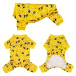 "Funny Bee Dog Pajamas - Soft Stretchy Onesie for Chihuahua Yorkie, Cozy Winter PJs with Feet, Perfect for Small Dogs - Image 4