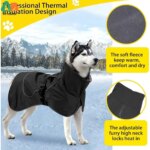 ATUBAN Dog Jacket Waterproof Dog Raincoat Cold Weather Reflective Jacket with Soft Fleece Lining Warm Outerwear for Pet Outdoors - Image 3