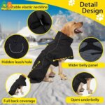 ATUBAN Dog Jacket Waterproof Dog Raincoat Cold Weather Reflective Jacket with Soft Fleece Lining Warm Outerwear for Pet Outdoors - Image 4