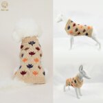 Premium Dog Canadian Maple Leaf Fall Chain-Hole Double Layer Collar Sweater