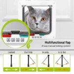 Weather Proof Cat Door 4 Way Locking for Cat up to 20 lbs for Interior Doors, Cabinet, Garage Doors 4 Sizes Pet Door - Image 5