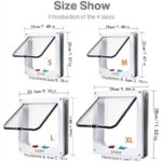 Weather Proof Cat Door 4 Way Locking for Cat up to 20 lbs for Interior Doors, Cabinet, Garage Doors 4 Sizes Pet Door - Image 3