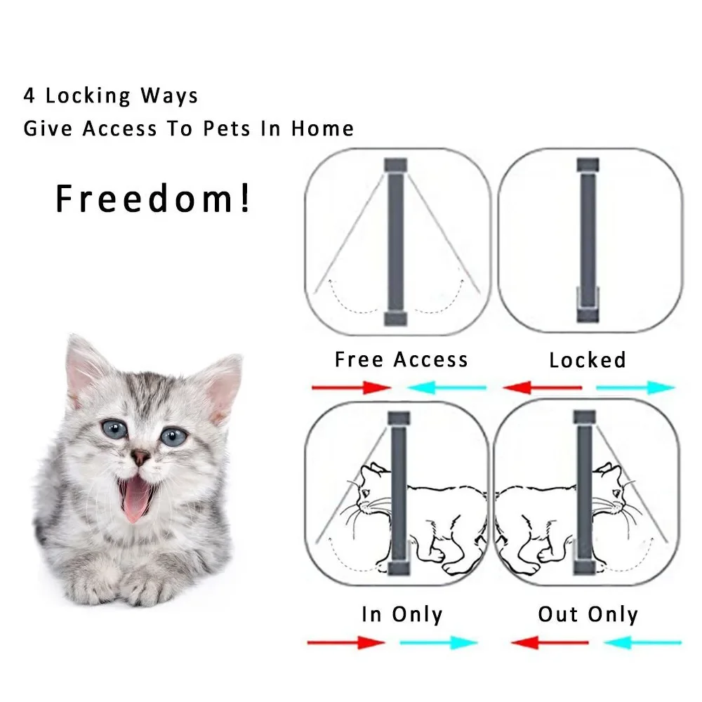 4 Way Lockable Dog & Cat Door,Pet Gate Allows Free Access in Both Directions,Flap Pet Gate Door,Cat door, Pet Safety Supplies 4 Way Lockable Dog & Cat Door,Pet Gate Allows Free Access in Both Directions,Flap Pet Gate Door,Cat door, Pet Safety Supplies