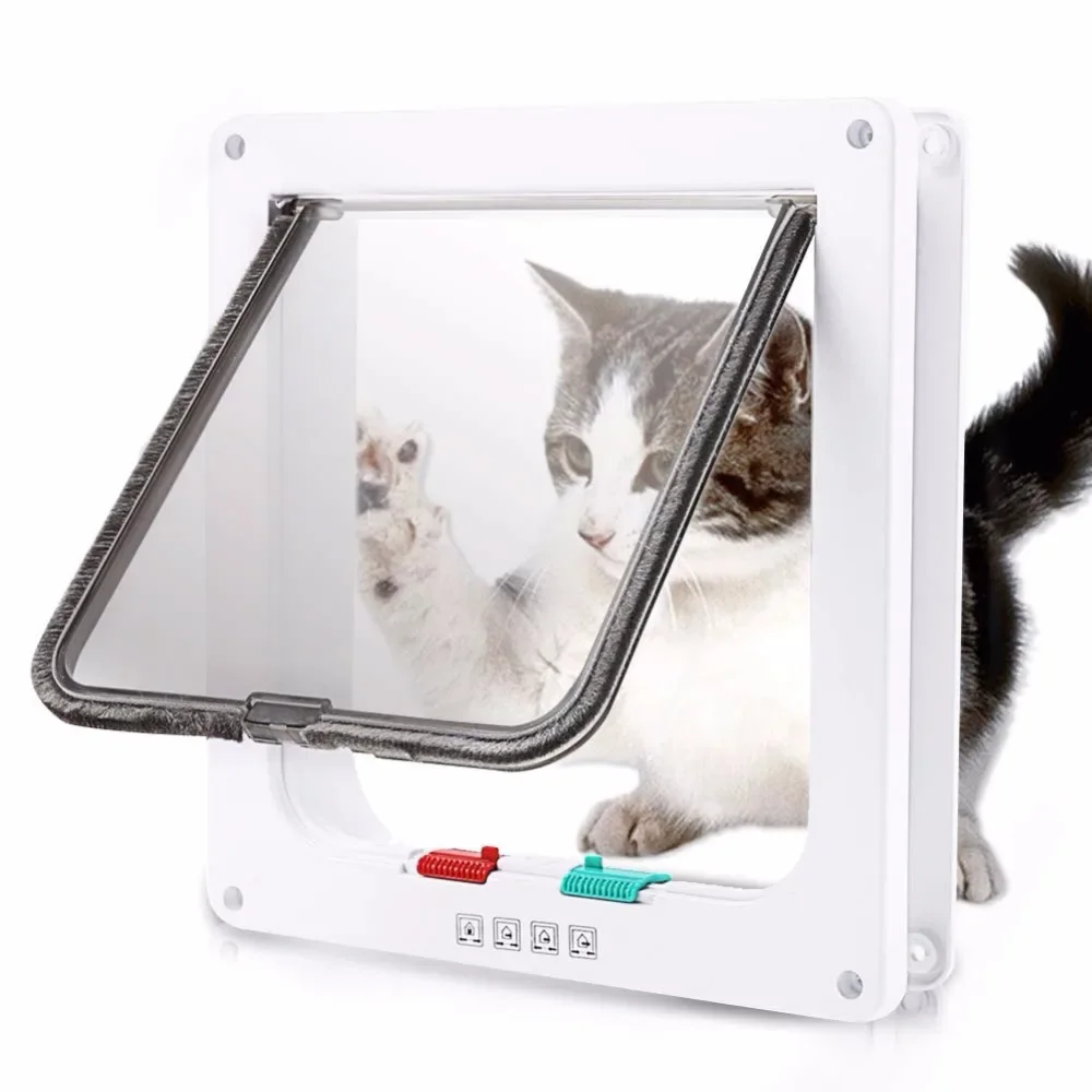 4 Way Lockable Dog & Cat Door,Pet Gate Allows Free Access in Both Directions,Flap Pet Gate Door,Cat door, Pet Safety Supplies 4 Way Lockable Dog & Cat Door,Pet Gate Allows Free Access in Both Directions,Flap Pet Gate Door,Cat door, Pet Safety Supplies