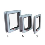 4 Way Lockable Dog & Cat Door,Pet Gate Allows Free Access in Both Directions,Flap Pet Gate Door,Cat door, Pet Safety Supplies