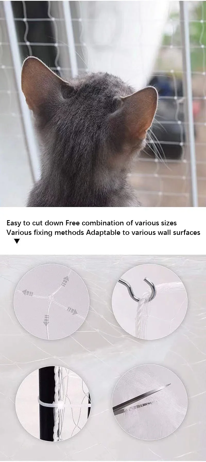 Cat Net Pet Protective Cover Floating Window Mesh Plastic Nylon Steel Wire Grid Garden Balcony Safety Fall Prevention Netting Cat Net Pet Protective Cover Floating Window Mesh Plastic Nylon Steel Wire Grid Garden Balcony Safety Fall Prevention Netting