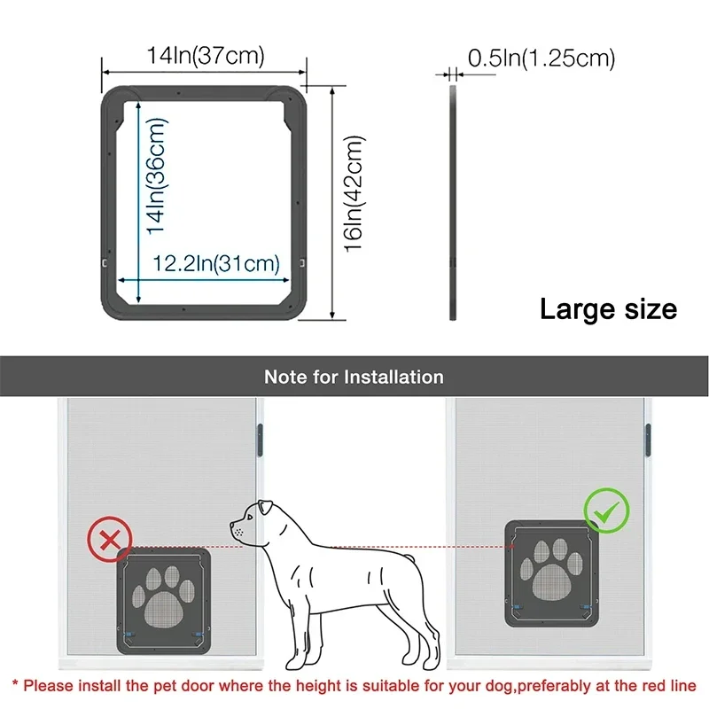 Pet Gate Cat Door Safe Lockable Magnetic Screen Outdoor Dogs Cats Window House Enter Freely Fashion Pretty Garden Easy Install
