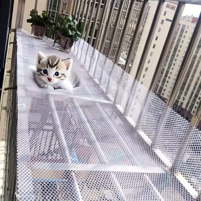 Durable Cat Balcony Safety Net, Plastic Mesh Guardrail for Pet Protection, Prevents Falls & Ensures Safe Resting Spaces for Cat Durable Cat Balcony Safety Net, Plastic Mesh Guardrail for Pet Protection, Prevents Falls & Ensures Safe Resting Spaces for Cat