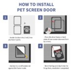 Dog Door for Screen Door,  Cat Door for Window Screen,Flap Opening 8 x 10 inches, ,Lockable Magnetic Flap Screen - Image 5