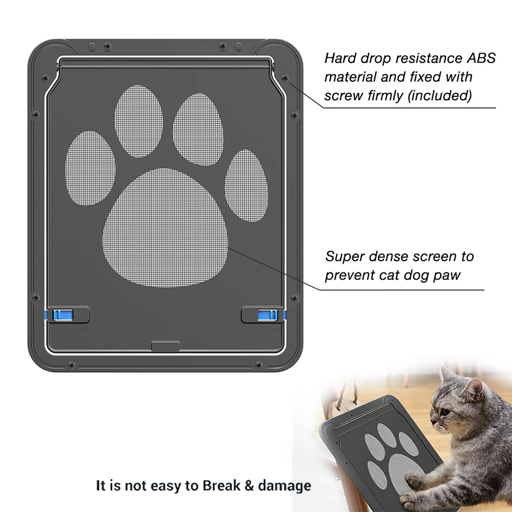 Dog Door for Screen Door, Cat Door for Window Screen,Flap Opening 8 x 10 inches, ,Lockable Magnetic Flap Screen