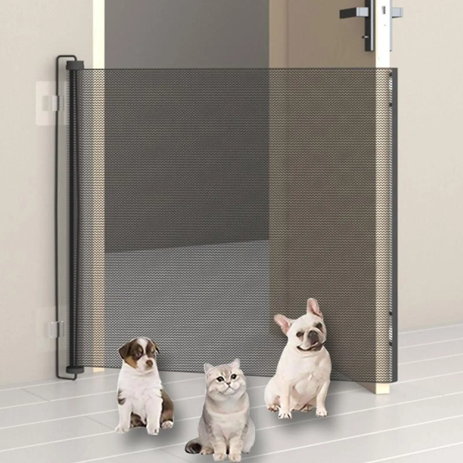 Retractable Gate Indoor Retractable Pet Gates for Dogs Stair Door Partition Childproof Net Cat Baffle No-Drill for Deck Kitchen