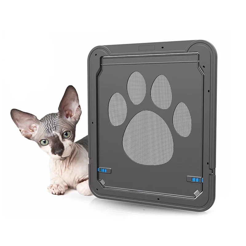 4-Way Lockable Plastic Pet Big Dog Cat Door for Screen Window Safety Flap Gates Pet Tunnel Dog Fence Free Access Door for Home