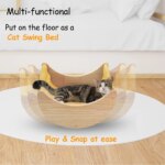 Cat Wall Hiding House Hammock Climbing Shelves Moon Perches Bed Ladder Solid Wood Steps For Activity Indoor Cats Wall Furniture - Image 4